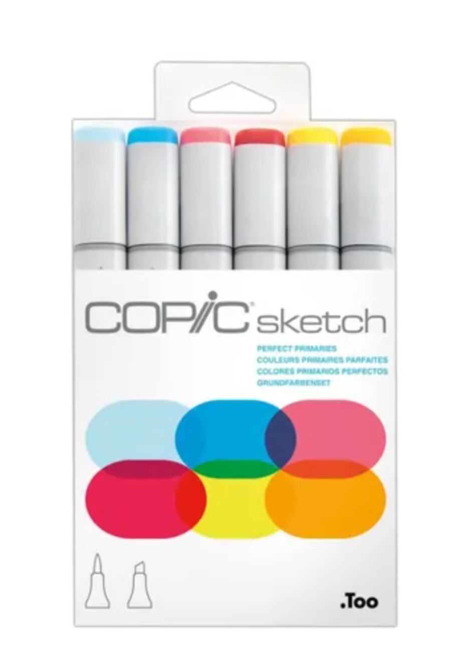 Copic Sketch Perfect Primaries 6pc Alcohol Markers Dual Tip NEW